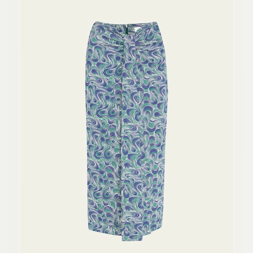 Cinq a Sept Blue and Green Patterned Skirt